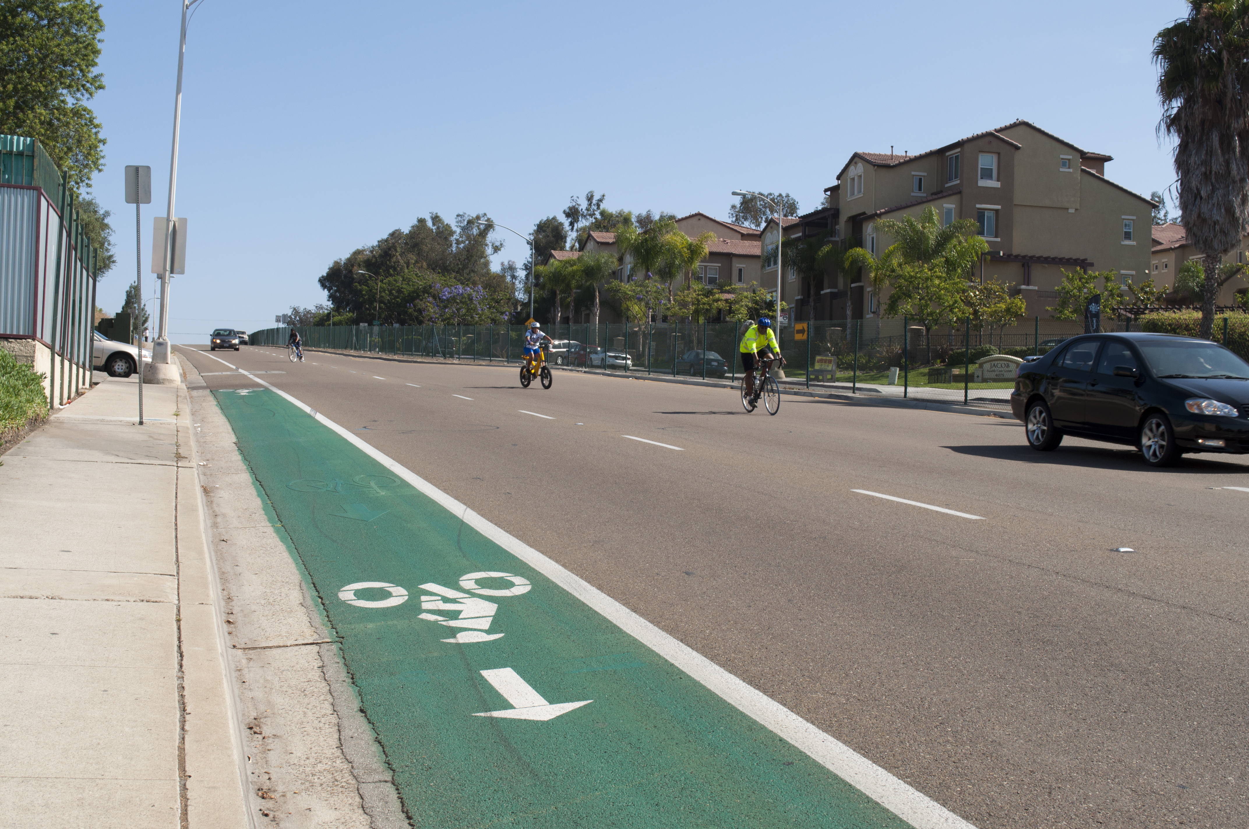 Green bike lane city heights